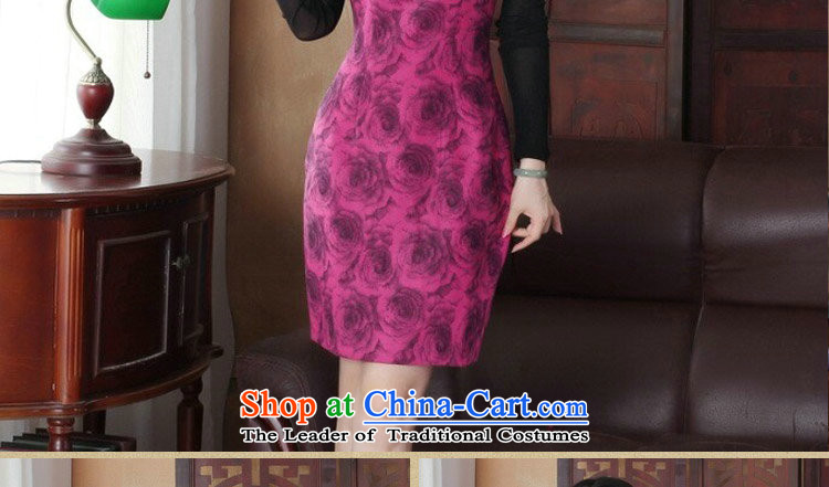 Floral qipao Tang dynasty women new autumn and winter Chinese collar short, improved gross cheongsam dress is stylish dress figure color L picture, prices, brand platters! The elections are supplied in the national character of distribution, so action, buy now enjoy more preferential! As soon as possible.
