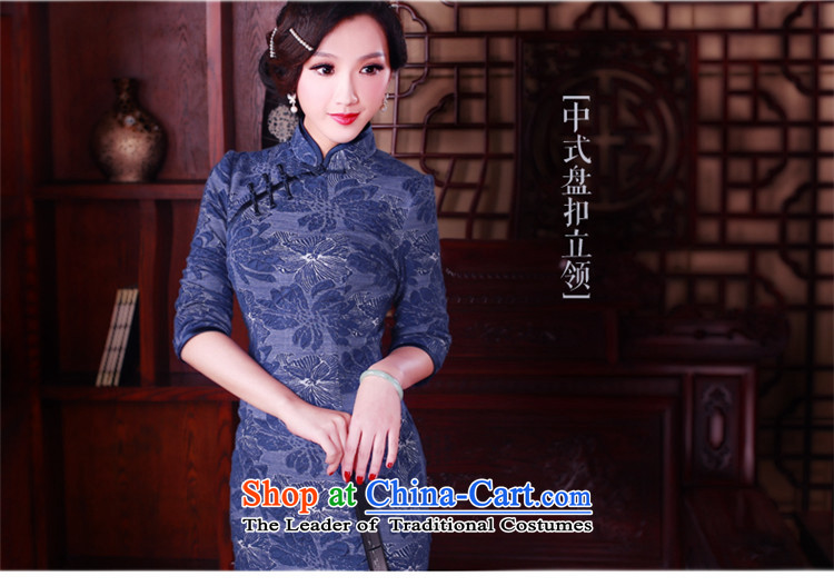 After a day of wind spring 2015 retro long cheongsam dress new improvements in the stylish cuff cheongsam dress 's 504.2 Blue M picture, prices, brand platters! The elections are supplied in the national character of distribution, so action, buy now enjoy more preferential! As soon as possible.