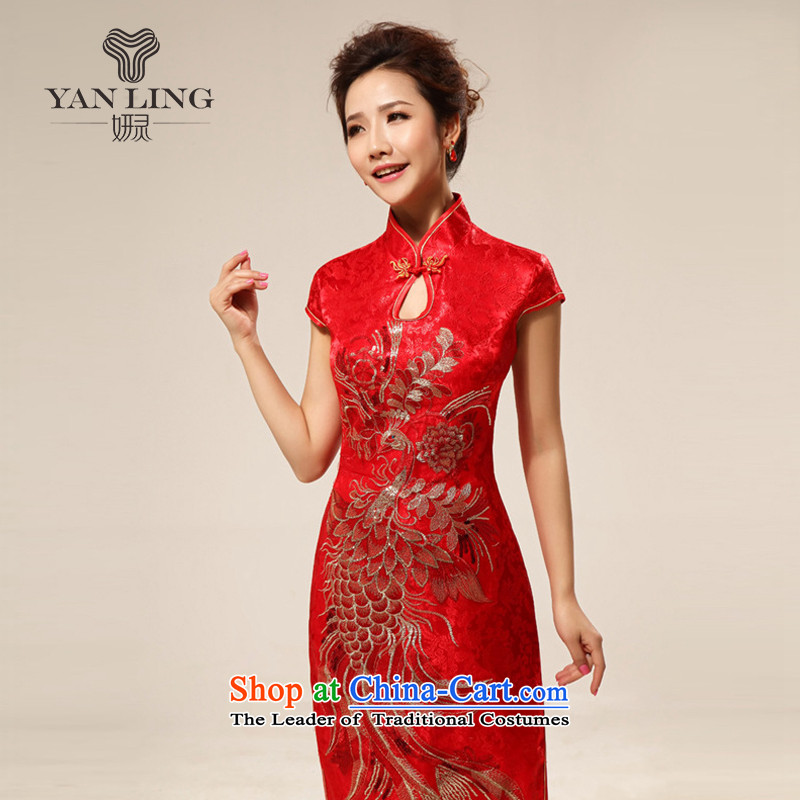 2015 Chinese style and sexy improved qipao bride retro red qipao qipao married 63 Red S, Charlene Choi spirit has been pressed shopping on the Internet