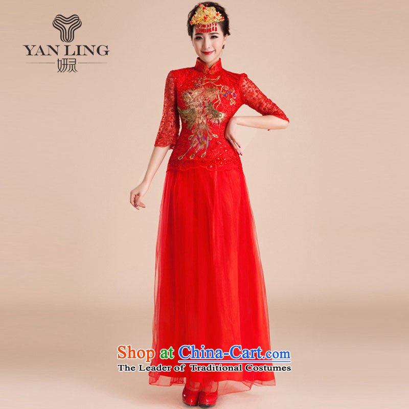 2015 wedding dresses qipao gown of nostalgia for the marriage to a drink bride wedding improved stylish long red S, Charlene Choi Ling QP83 shopping on the Internet has been pressed.