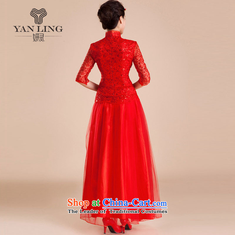 2015 wedding dresses qipao gown of nostalgia for the marriage to a drink bride wedding improved stylish long red S, Charlene Choi Ling QP83 shopping on the Internet has been pressed.