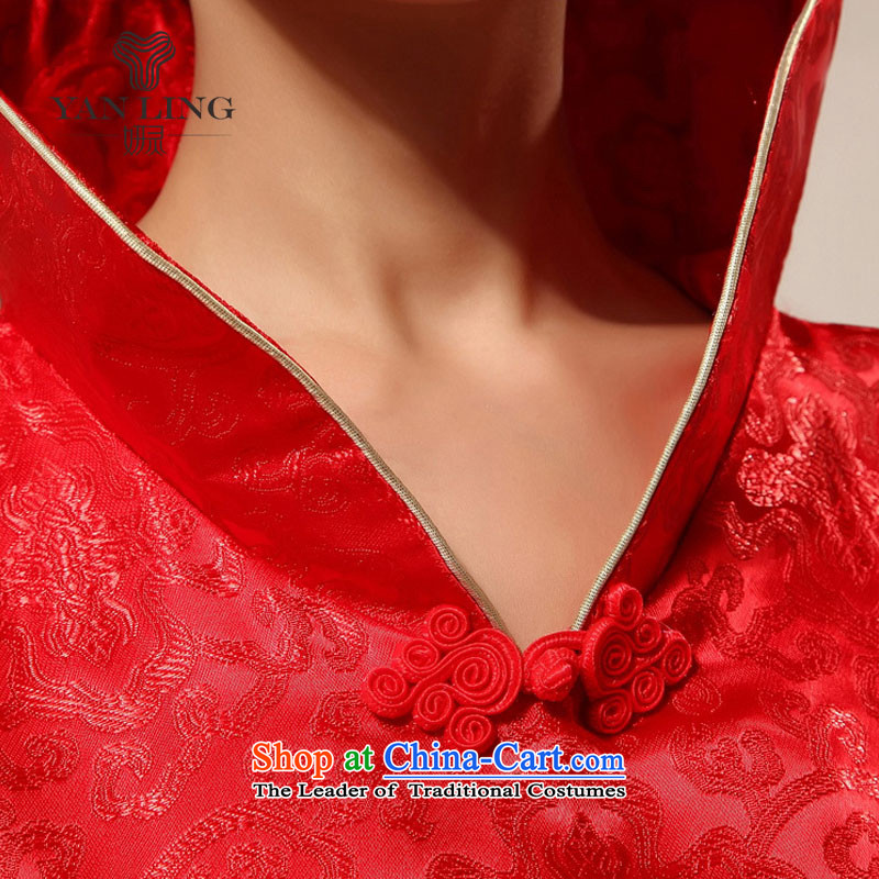 2015 new re-door onto the design of the ceremonial dress red bows replacing dress qipao 71 Red S, Charlene Choi spirit has been pressed shopping on the Internet