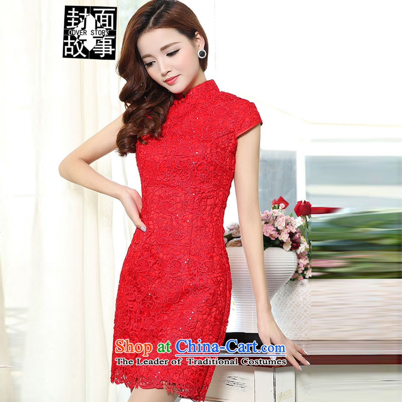Cover Story 2015 New Service Bridal Fashion winter bows Korean China wind cheongsam dress short of marriage red S Cover Story (COVER) SAYS shopping on the Internet has been pressed.
