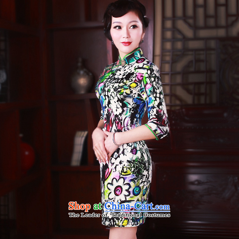 After a new wind spring 2015 cheongsam dress in stylish retro qipao cuff everyday dress suit XL, wind facilities 5040 , , , shopping on the Internet