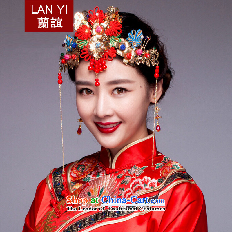 The Friends of the bride and the Chinese of the ancient red dragon costume jewelry use hair decorations serving classic qipao Sau Wo dress Head Ornaments , sent Earrings