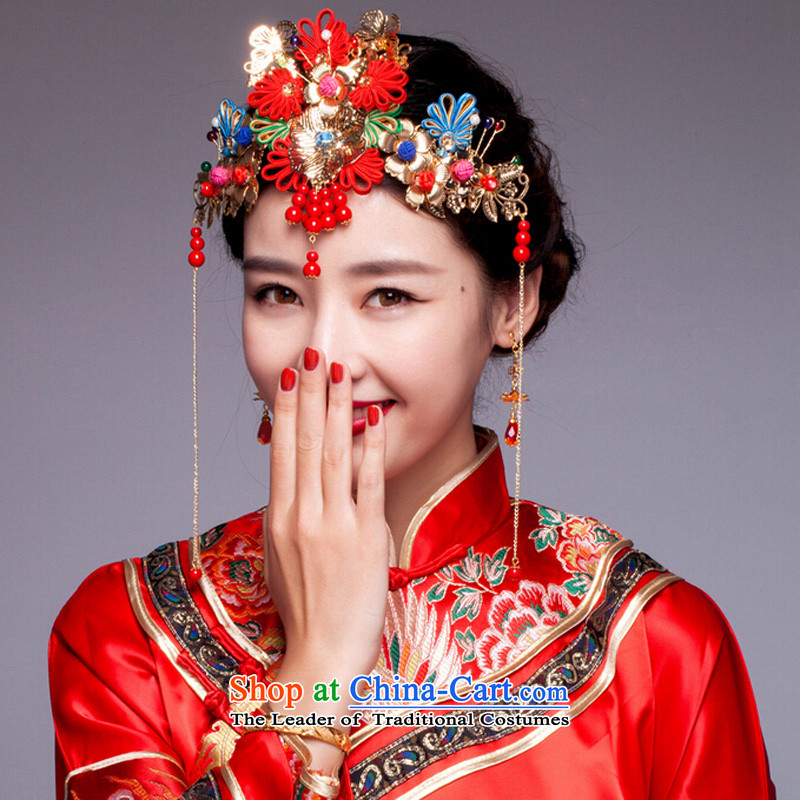 The Friends of the bride and the Chinese of the ancient red dragon costume jewelry use hair decorations serving classic qipao Sau Wo dress Head Ornaments , sent earrings, Yi (LANYI) , , , shopping on the Internet