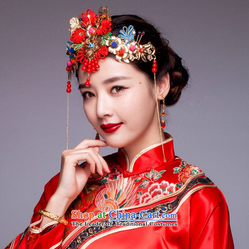 The Friends of the bride and the Chinese of the ancient red dragon costume jewelry use hair decorations serving classic qipao Sau Wo dress Head Ornaments , sent earrings, Yi (LANYI) , , , shopping on the Internet
