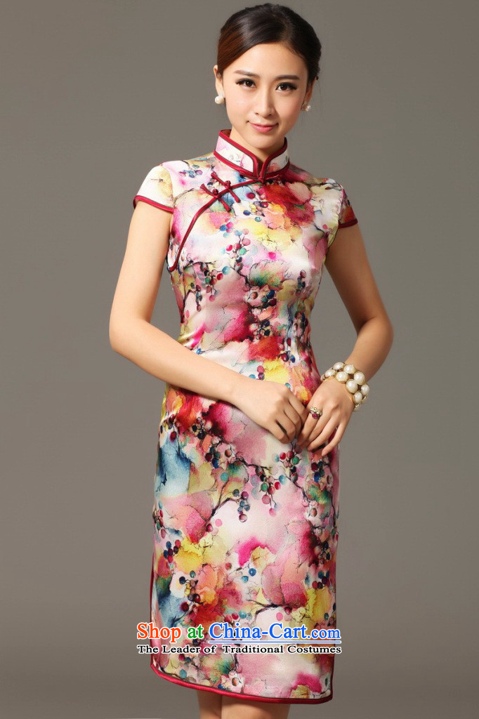 Spend the summer of qipao figure female Tang Dynasty Chinese herbs extract collar qipao sit back and relax Silk Cheongsam spend grape dress Figure 2XL color pictures, prices, brand platters! The elections are supplied in the national character of distribution, so action, buy now enjoy more preferential! As soon as possible.
