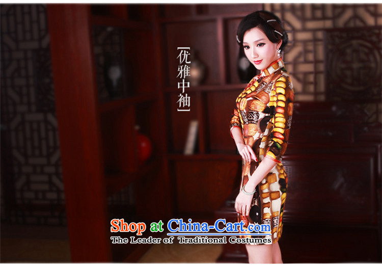 After a day of spring 2015, Wind New Stylish retro in improved cuff cheongsam dress short of Qipao 5036 suit L picture, prices, brand platters! The elections are supplied in the national character of distribution, so action, buy now enjoy more preferential! As soon as possible.