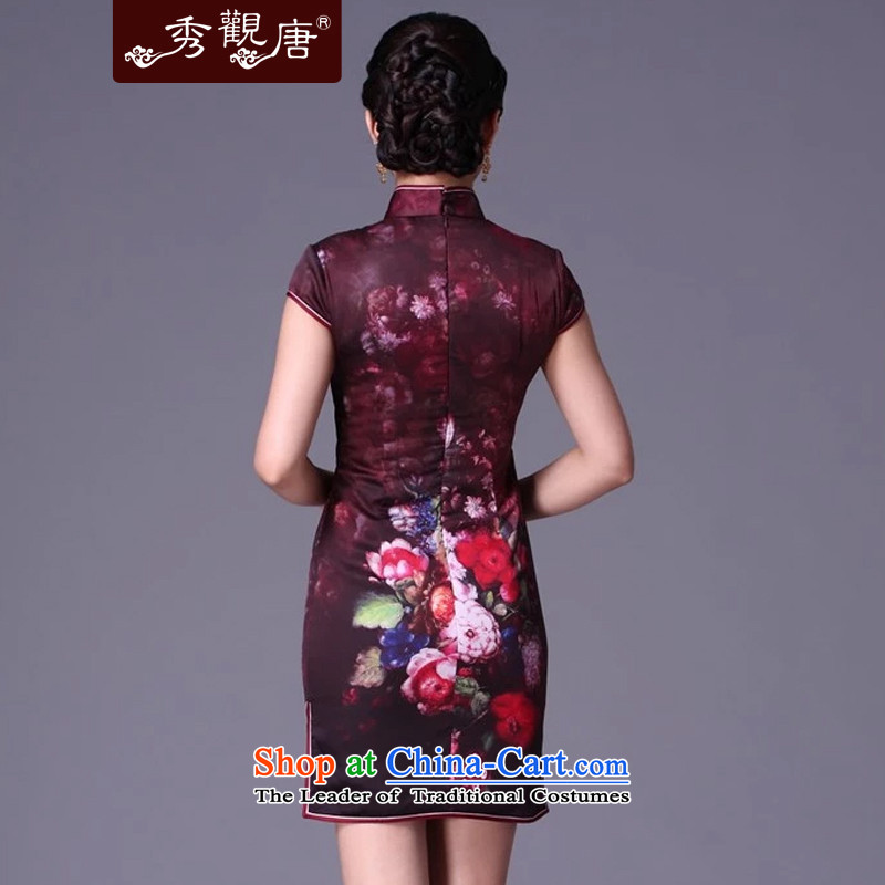The elections as soon as possible of the Kwun Tong Sau my spring clip cotton qipao / Winter improved stylish winter 2015 skirt G99211 qipao picture color M-soo Kwun Tong shopping on the Internet has been pressed.