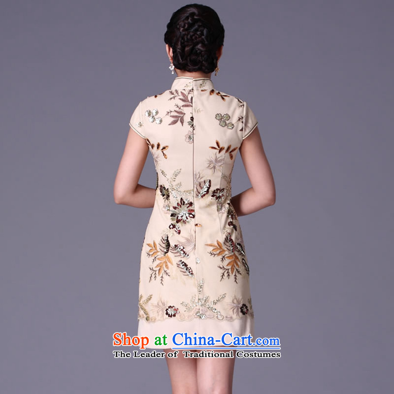 (SOO-Kwun Tong as soon as possible take strong love of New 2015 winter clothing cheongsam dress and the relatively short time, the improvement of nostalgia for the cheongsam G99215 m White S, Sau Kwun Tong shopping on the Internet has been pressed.