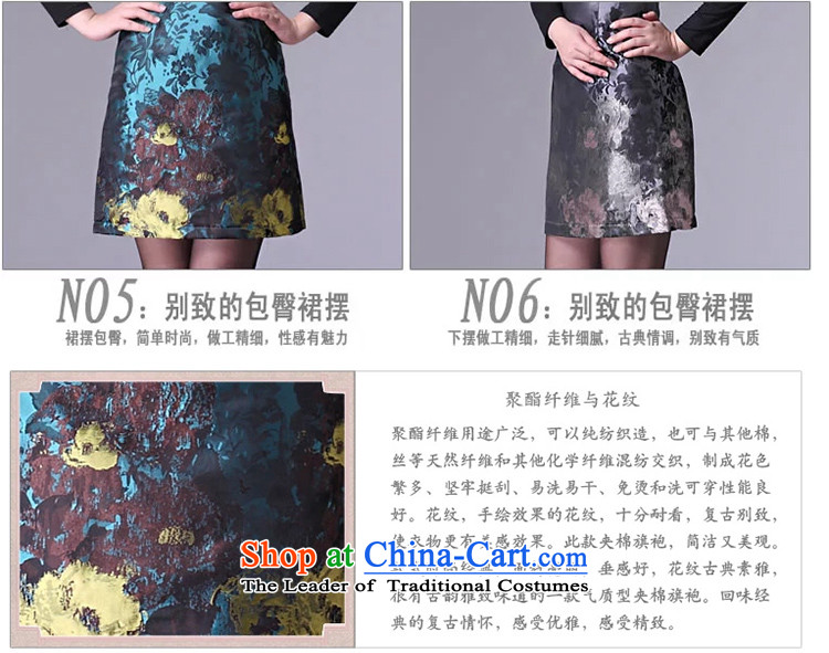 (SOO-Kwun Tong as soon as possible in the Mood for Love hand-painted winter 2015 winter day-to-day qipao short of qipao skirt retro cotton folder G97175 SILVER XXXL picture, prices, brand platters! The elections are supplied in the national character of distribution, so action, buy now enjoy more preferential! As soon as possible.