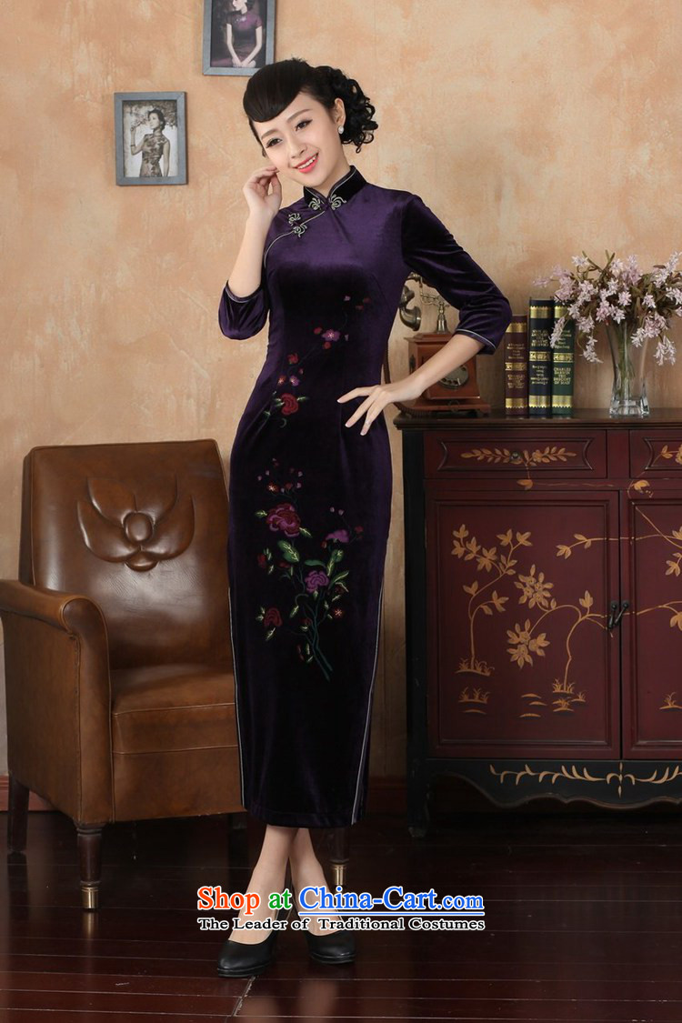The Bill was the new improved Tang dynasty qipao retro-l'oeil Stretch Wool Sau San seven gold cuff cheongsam dress wine red XL Photo, prices, brand platters! The elections are supplied in the national character of distribution, so action, buy now enjoy more preferential! As soon as possible.