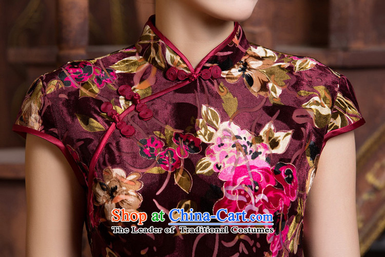 With the CHINESE CHEONGSAM improved new stylish spring 2015 sexy beauty daily short-sleeved Silk Cheongsam, video thin short skirt M picture, prices, brand platters! The elections are supplied in the national character of distribution, so action, buy now enjoy more preferential! As soon as possible.