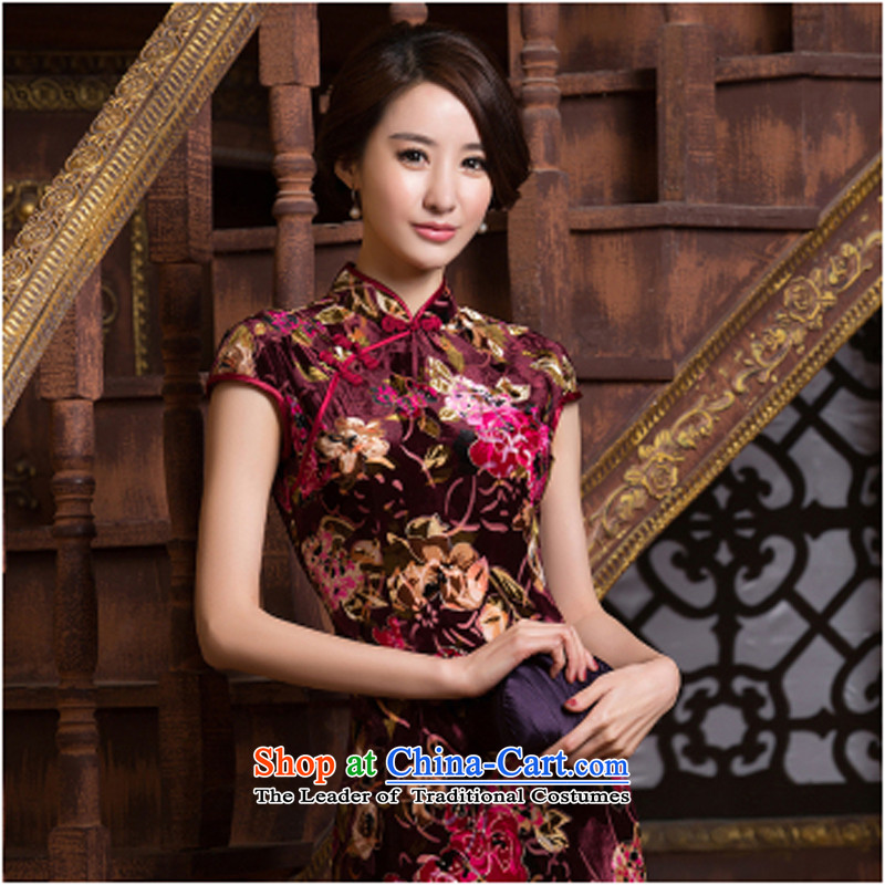 With the Chinese cheongsam improved new stylish spring 2015 sexy beauty daily short-sleeved Silk Cheongsam, video thin short skirt M with a story (wuyouwuyu) , , , shopping on the Internet