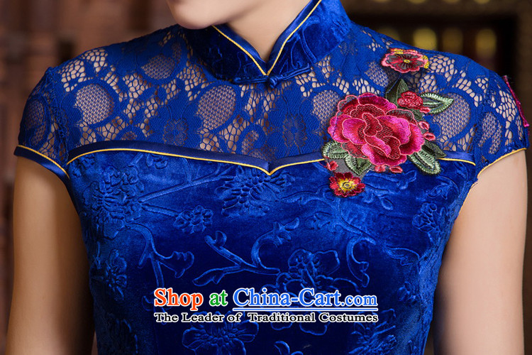 With a new 2015 Chinese Ethnic Women Kim velvet cheongsam dress stylish improvements Sau San retro short, dark blue qipao XXL picture, prices, brand platters! The elections are supplied in the national character of distribution, so action, buy now enjoy more preferential! As soon as possible.