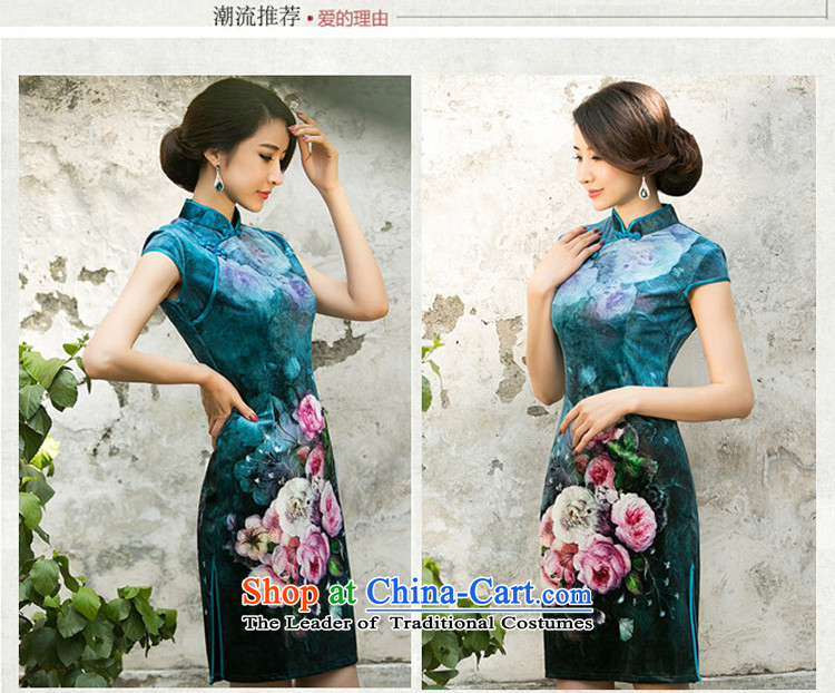 With a new 2015 Chinese Ethnic Women Kim velvet cheongsam dress stylish improvements Sau San retro poster qipao light blue XL Photo, prices, brand platters! The elections are supplied in the national character of distribution, so action, buy now enjoy more preferential! As soon as possible.