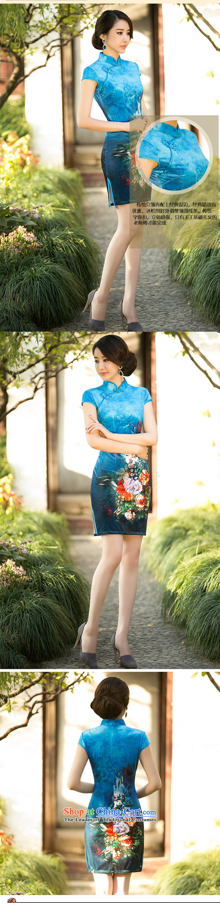 With a new 2015 Chinese cheongsam dress Kim velvet dresses spring improved Stylish retro look like short sleeve female qipao better pictures, price S RED, brand platters! The elections are supplied in the national character of distribution, so action, buy now enjoy more preferential! As soon as possible.