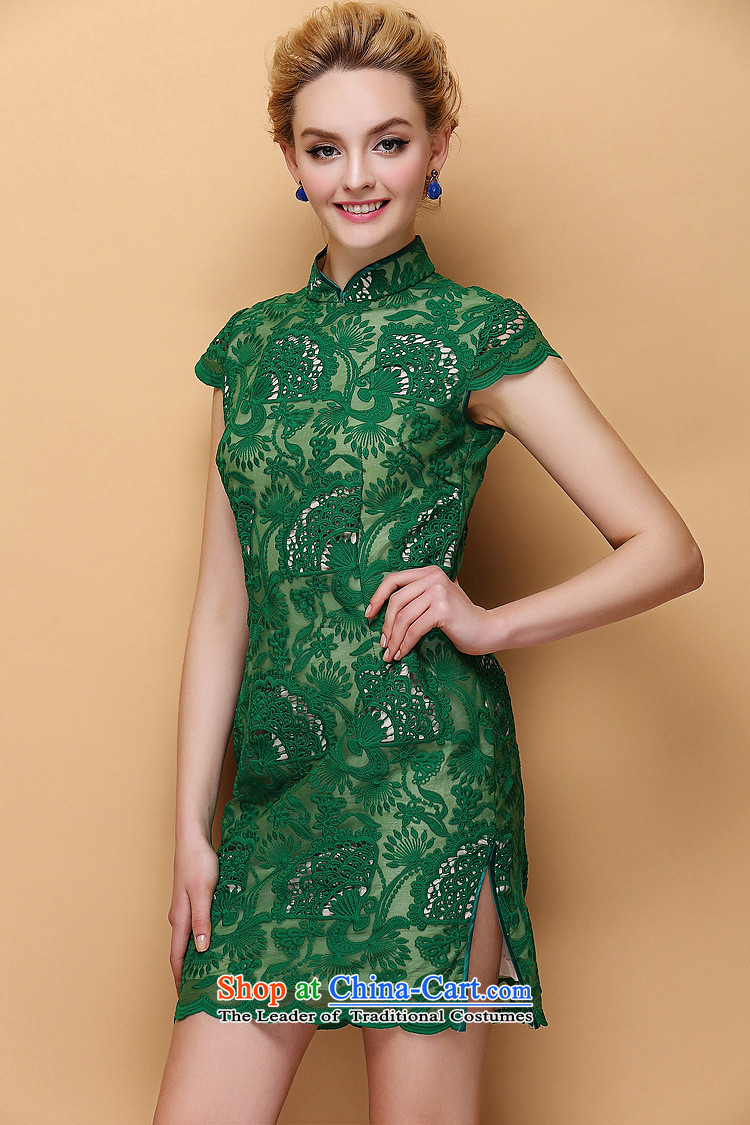 The end of the shallow engraving embroidery cheongsam dress the Sau San improved stylish XWG  XXXL green picture, prices, brand platters! The elections are supplied in the national character of distribution, so action, buy now enjoy more preferential! As soon as possible.