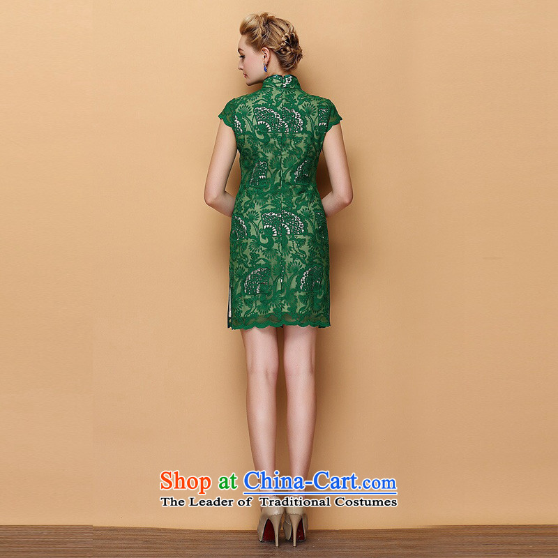 The end of the shallow engraving embroidery cheongsam dress the Sau San improved stylish XWG green light at the end of , , , XXXL, shopping on the Internet