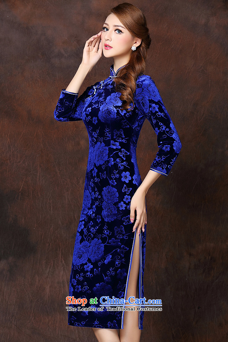 At the end of light and Stylish retro-improved 7 Long qipao XWGQF141008 cuff velvet red XXXXL picture, prices, brand platters! The elections are supplied in the national character of distribution, so action, buy now enjoy more preferential! As soon as possible.