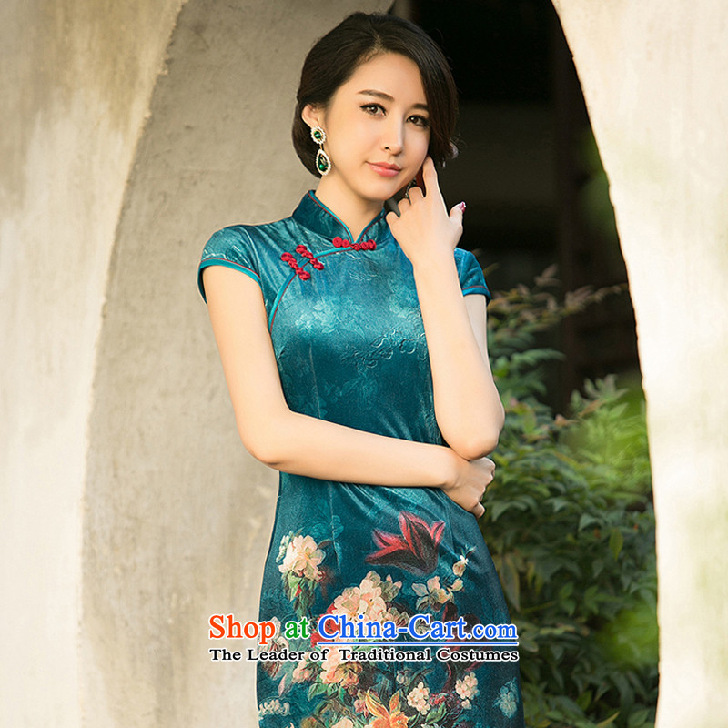 With a Chinese Spring 2015 new improved retro qipao everyday low-rise of the forklift truck cheongsam dress light blue , L, are Monogatari (wuyouwuyu) , , , shopping on the Internet