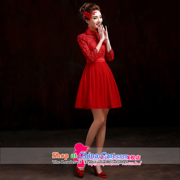 The new winter cheongsam lace red bows service of marriage bride evening dresses 9 cuff cheongsam red S picture, prices, brand platters! The elections are supplied in the national character of distribution, so action, buy now enjoy more preferential! As soon as possible.