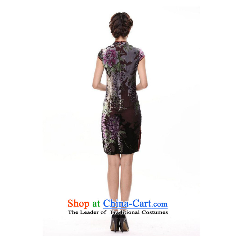 The end of the light of improved silk retro style large sauna silk cheongsam dress XWG mother picture color light at the end of M , , , shopping on the Internet