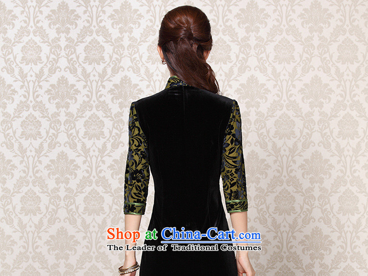At the end of light and Stylish retro-cashmere improvements in the stitching short-sleeved qipao XWGQF13-6091 picture color M brand, prices, picture platters! The elections are supplied in the national character of distribution, so action, buy now enjoy more preferential! As soon as possible.
