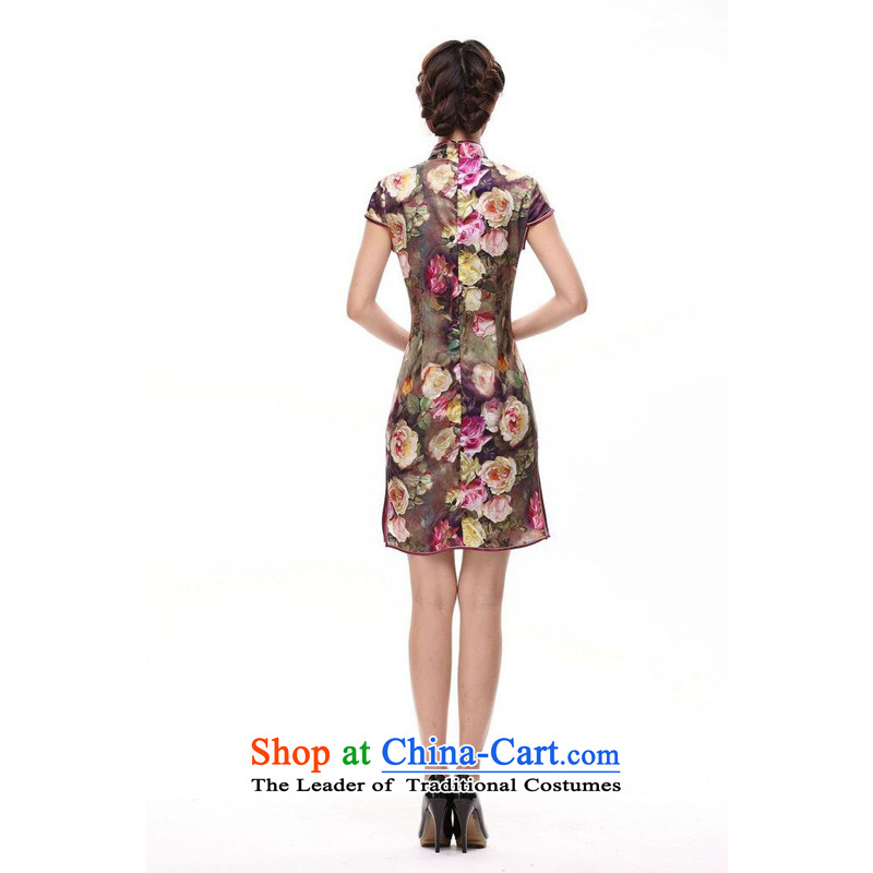 At the end of light heavyweight Chinese qipao improved Stylish retro XWGQP12018-15 summer picture color light at the end of S, shopping on the Internet has been pressed.
