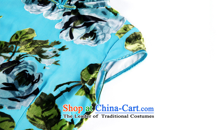 The end of the light of improved low power's stylish sauna Silk Cheongsam XWGQF1307-86 daily short blue M picture, prices, brand platters! The elections are supplied in the national character of distribution, so action, buy now enjoy more preferential! As soon as possible.