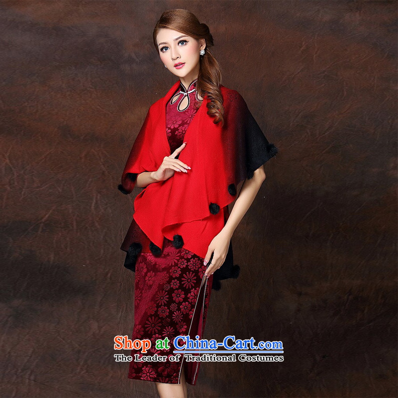 At the end of light female qipao accessories gradient stereo gross ball cloak batch shoulder  XWGQF141016 Brown, and at the end of light , , , shopping on the Internet