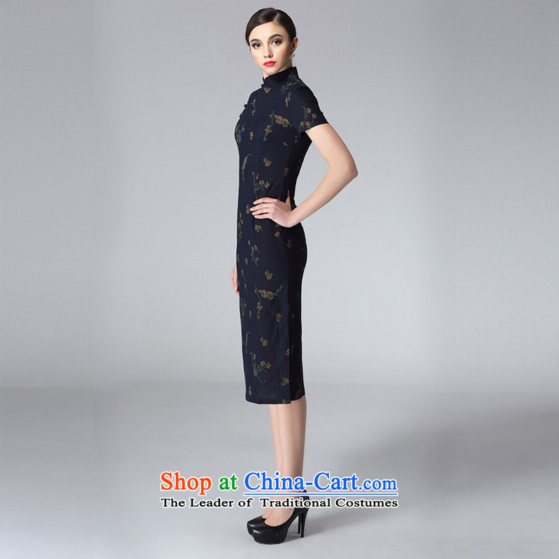The end of the light of nostalgia for the flax long qipao stylish improved daily short-sleeved cheongsam dress Tang Dynasty of Korea XWGQF8811 black light at the end of M , , , shopping on the Internet
