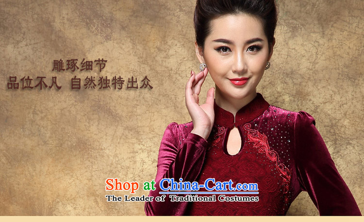 Install the latest autumn and winter EUFEIER2014) scouring pads cheongsam dress female Sau San video thin C.O.D. RQ321 wine red XL Photo, prices, brand platters! The elections are supplied in the national character of distribution, so action, buy now enjoy more preferential! As soon as possible.