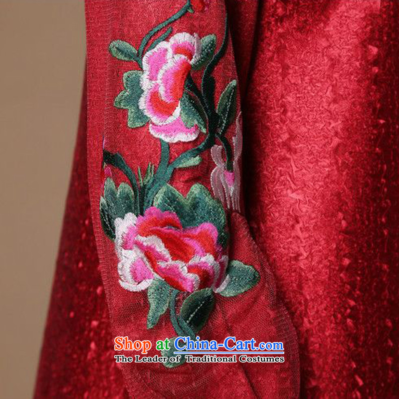 Spring 2015 narcissus forest on a new Single Row Straight Cut loose maximum deduction in older MOM pack creases qipao Tang jackets XYY-1269A BOURDEAUX XXL, forest Narcissus (senlinshuixian) , , , shopping on the Internet