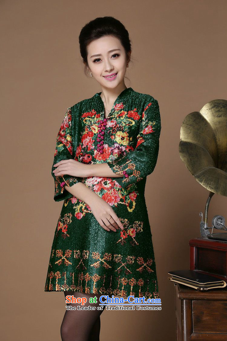 Spring 2015 narcissus forest on the elderly in the new mother replacing creases wind ajar for Silk Cheongsam Tang dynasty dresses XYY-1286-1 XXXXL green picture, prices, brand platters! The elections are supplied in the national character of distribution, so action, buy now enjoy more preferential! As soon as possible.