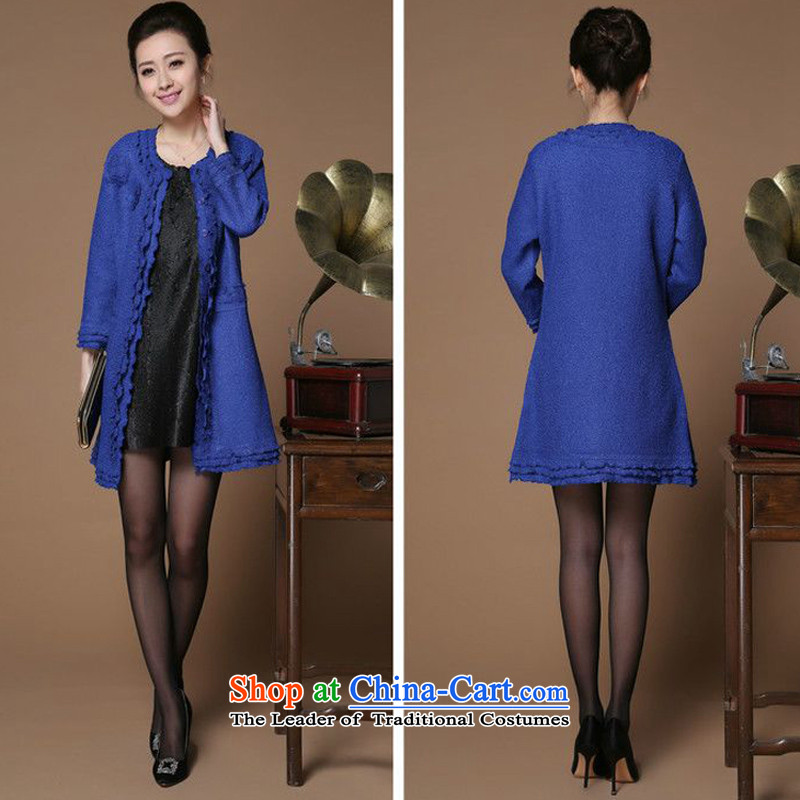 Spring 2015 forest narcissus flowers on the new decor for direct and floral round-neck collar creases in Tang Dynasty older mother jackets female XYY-8338 blue XXL, forest Narcissus (senlinshuixian) , , , shopping on the Internet