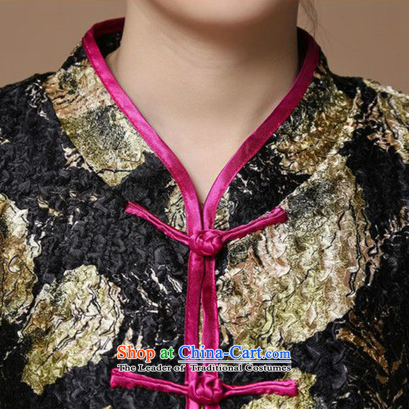 Spring 2015 forest narcissus on new collar saika creases Tang dynasty attired in older MOM pack dress jacket XYY-8502 rose XXL, forest (senlinshuixian narcissus) , , , shopping on the Internet