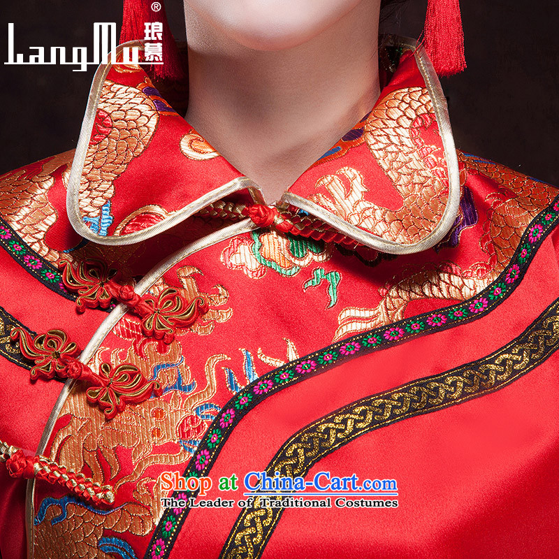 The new 2015 Luang Sau Wo Service bridal dresses bows services marriage red Chinese style wedding dress-soo and long-sleeved qipao S, Luang in , , , shopping on the Internet