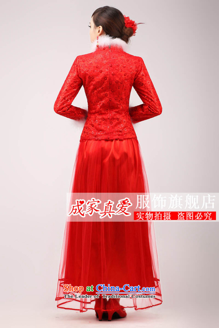 The knot true love marriages qipao 2015 new stylish Chinese improved bows long long-sleeved clothing red dress for Winter Female Red L picture, prices, brand platters! The elections are supplied in the national character of distribution, so action, buy now enjoy more preferential! As soon as possible.