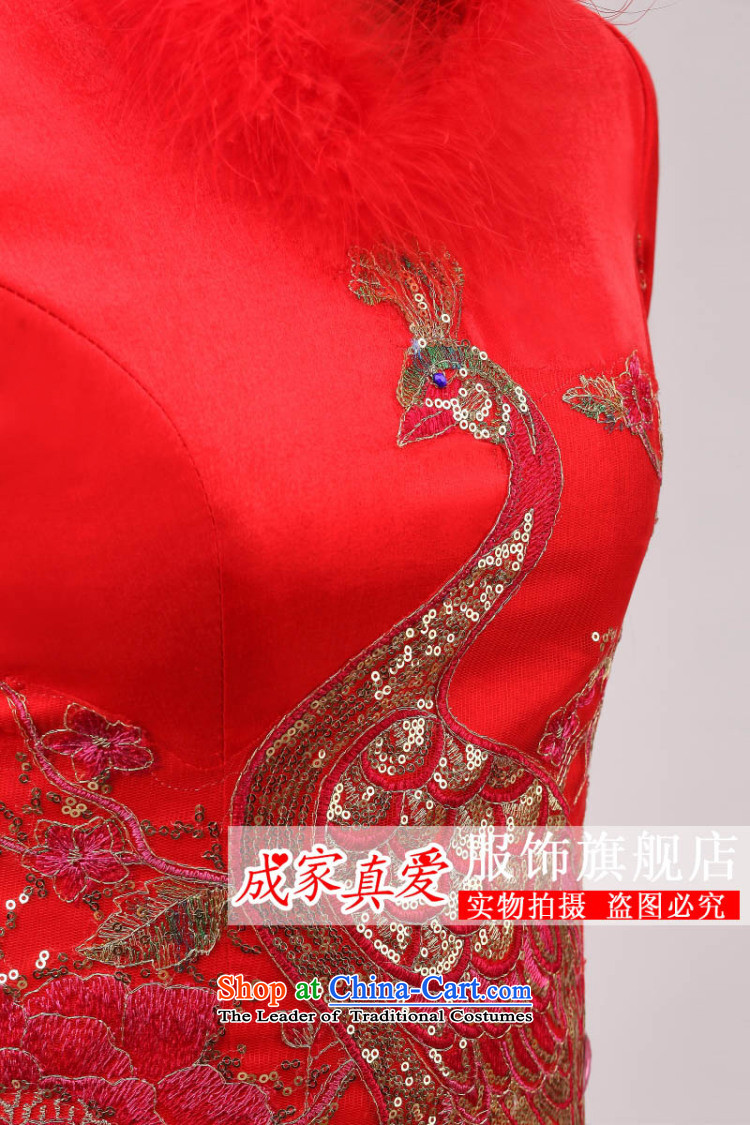 Marriages bows services 2015 new stylish red long gown Chinese qipao winter clothing girls improved red XL Photo, prices, brand platters! The elections are supplied in the national character of distribution, so action, buy now enjoy more preferential! As soon as possible.