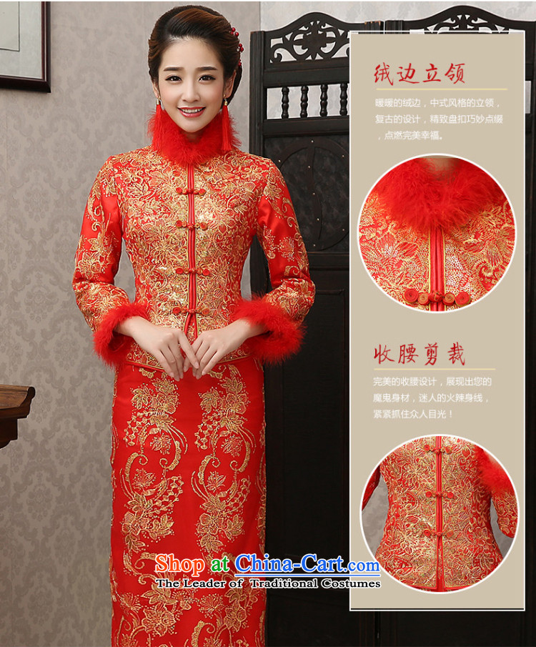 The knot true love bows to the bride of Chinese New Year 2015 wedding dress long-serving long-sleeved qipao Longfeng Wo Use Winter load red winter) for gross S picture, prices, brand platters! The elections are supplied in the national character of distribution, so action, buy now enjoy more preferential! As soon as possible.