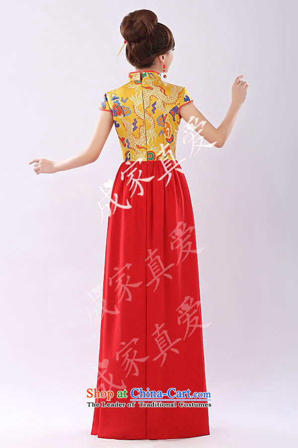 The knot true love bows services 2015 new long qipao high-lumbar bride wedding dress evening dress short of annual performance cheongsam long red L picture, prices, brand platters! The elections are supplied in the national character of distribution, so action, buy now enjoy more preferential! As soon as possible.