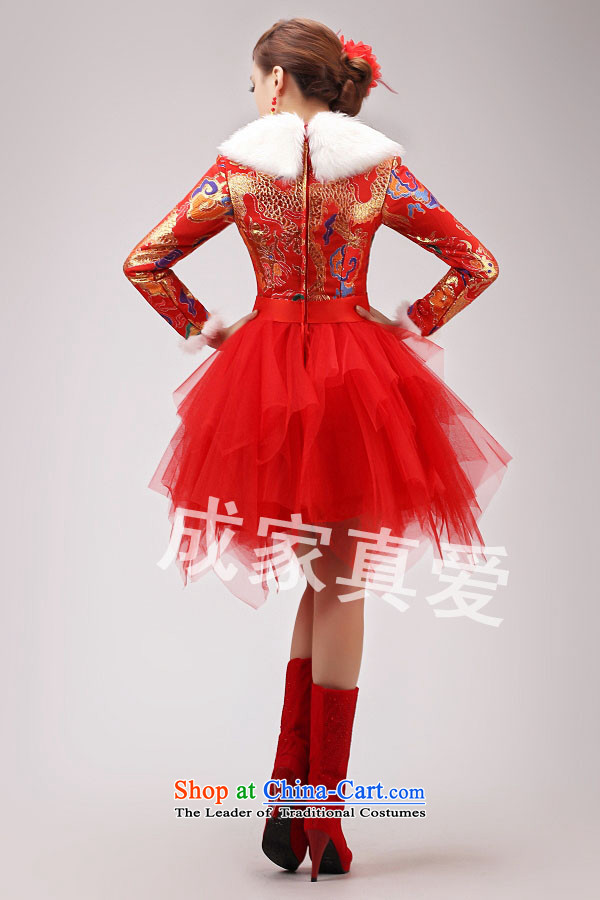 Marriages bows services 2014 new cheongsam dress short of long-sleeved red large graphics thin qipao Winter Female Red L picture, prices, brand platters! The elections are supplied in the national character of distribution, so action, buy now enjoy more preferential! As soon as possible.