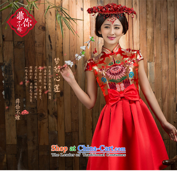 Non-you do not marry 2015 NEW CHINESE CHEONGSAM with improved services bows wedding dress retro-clip collar dresses bow tie red wedding dress red L picture, prices, brand platters! The elections are supplied in the national character of distribution, so action, buy now enjoy more preferential! As soon as possible.