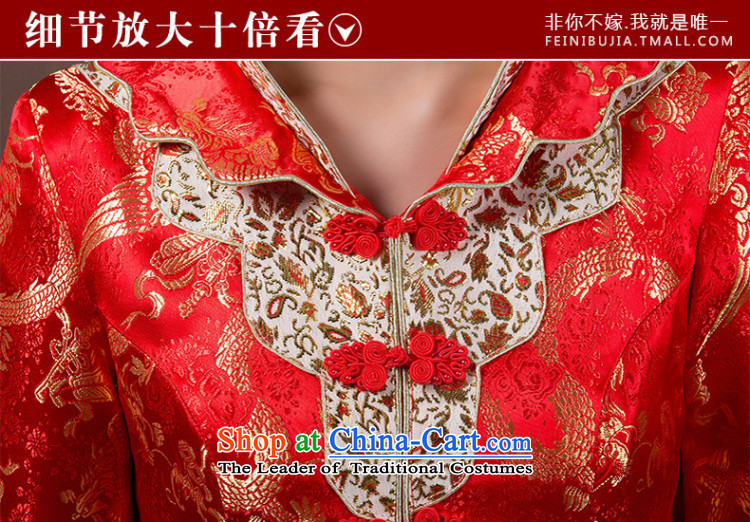 Non-you do not marry 2015 autumn and winter new cheongsam with dual LED damask Chinese wedding dress long-sleeved insets bows to retro-thick back door onto thick) 4XL Photo, prices, brand platters! The elections are supplied in the national character of distribution, so action, buy now enjoy more preferential! As soon as possible.