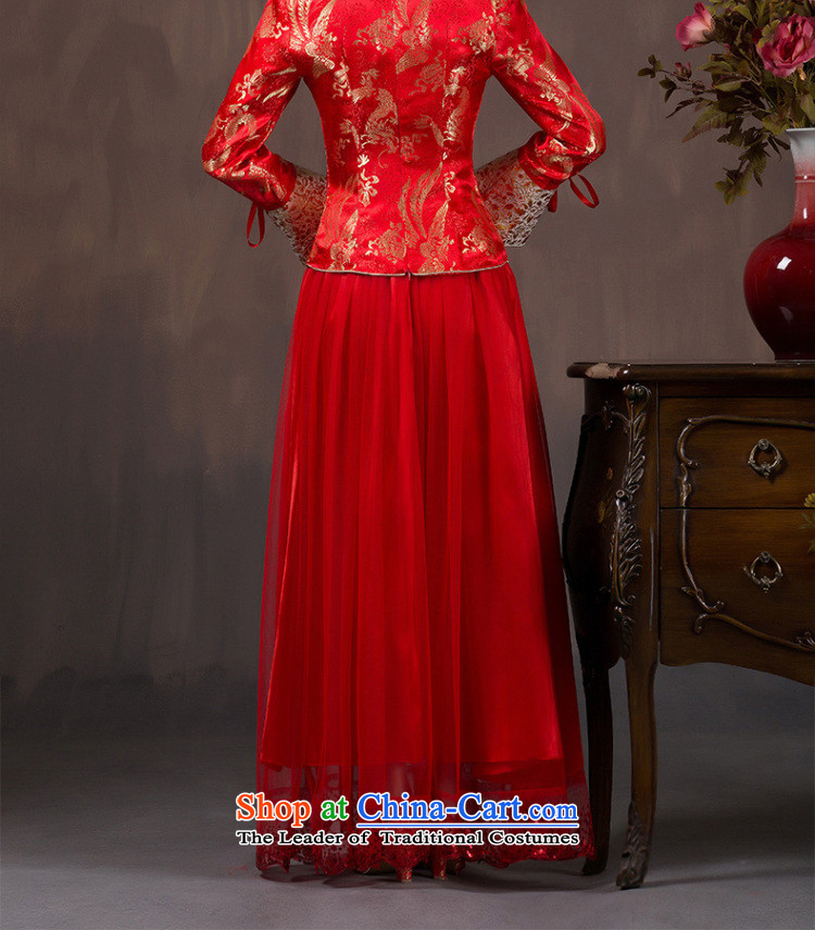 Non-you do not marry 2015 autumn and winter new cheongsam with dual LED damask Chinese wedding dress long-sleeved insets bows to retro-thick back door onto thick) 4XL Photo, prices, brand platters! The elections are supplied in the national character of distribution, so action, buy now enjoy more preferential! As soon as possible.
