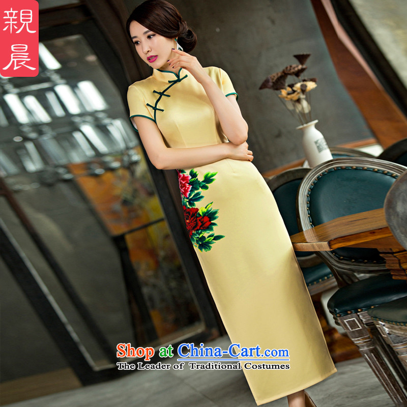 Morning Daily the summer and fall of pro-retro improved Ms. Aura long wedding dresses cheongsam dress etiquette gift clothing long S-waist 67cm, pro-am , , , shopping on the Internet