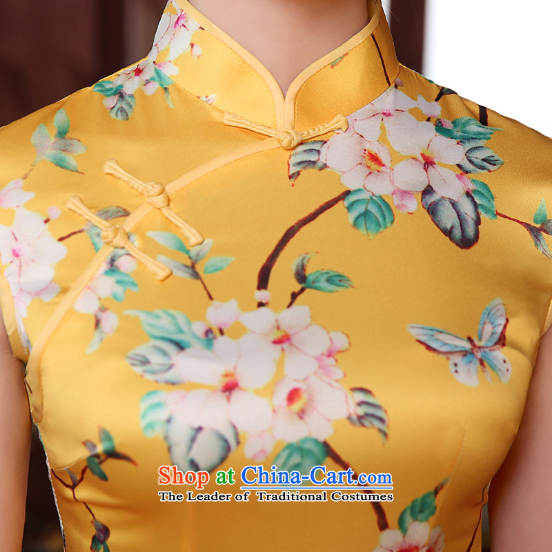 【 pro-am- 2015 new summer day-to-female retro style short of improved cheongsam dress Sau San dresses short, S-waist 67cm, pro-am , , , shopping on the Internet