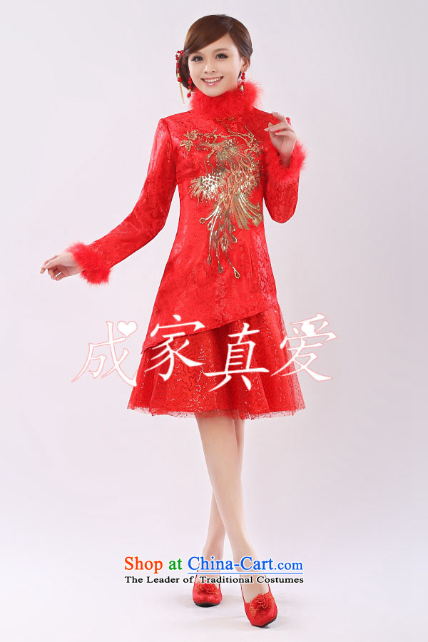 The knot true love marriages bows services 2015 new dress short, long-sleeved red qipao retro red qipao Winter Female Red M picture, prices, brand platters! The elections are supplied in the national character of distribution, so action, buy now enjoy more preferential! As soon as possible.